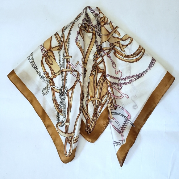 Accessories - Equestrian Bridle 100% Silk Square Scarf